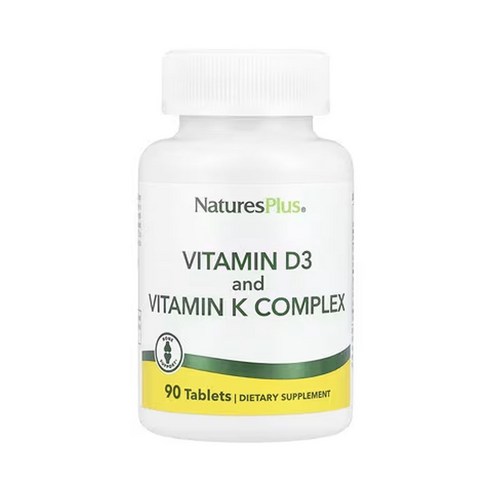 NaturesPlus, 비타민D3 & K2, 90정