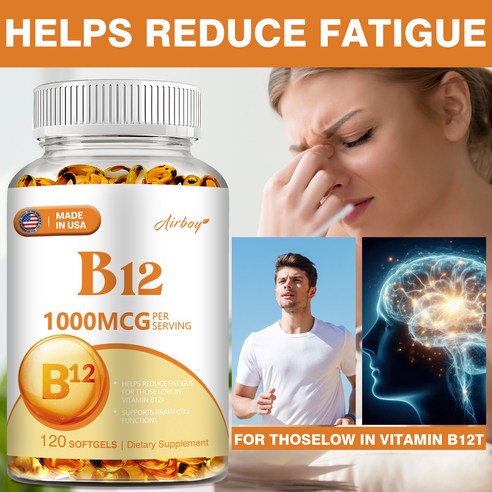 비타민 B12 복합체 1000mcg/B12 성인용 건강 보조 식품은 에너지 대사, 신경 및 정서 건강, 치아 건강 및 노화 방지에 도움을 줍니다.