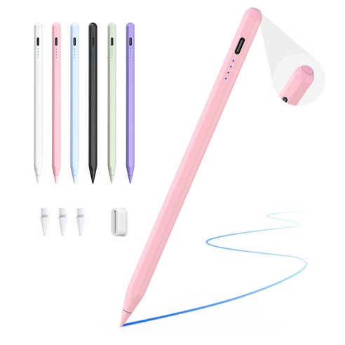 JAMJAKE 아이패드 호환 스타일러스 펜슬 스마트 터치펜 초미세 펜촉 USB-C 충전식 SP8