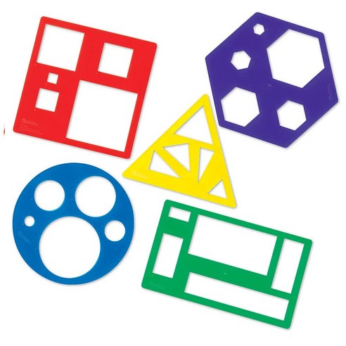 러닝리소스 LER 5440 기본도형그리기(5종) PRIMARY SHAPES TEMPLATE SET, 본상품선택, 1세트