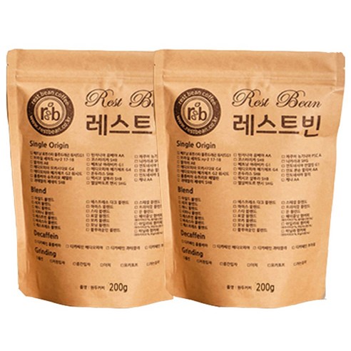 에티오피아 예가체프 G2 워시드, 중간입자(핸드드립), 200g, 2개