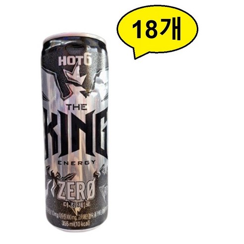 핫식스 더킹 제로 에너지 드링크, 18개, 355ml
