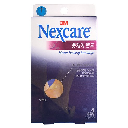 3M 넥스케어 풋케어 밴드(혼합형) 4매 반창고 일회용밴드, 1개