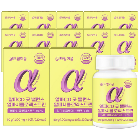드림이음 알파CD 굿밸런스 알파시클로덱스트린 1000mg X 60정 1박스, 12박스, 60정