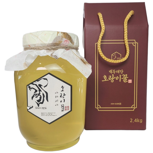 청정지역 소백산 호랑이 잡화 아카시아 진짜 밤꿀 2.4kg 1개