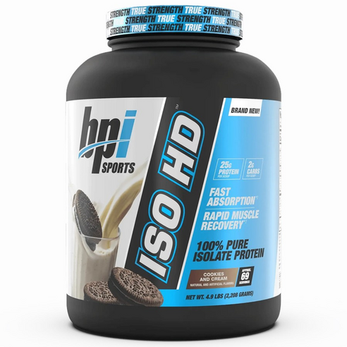 BPI스포츠 ISO HD 퓨어 아이솔레이트 프로틴 (쿠키 앤 크림 맛) 2,208g, 2.208kg, 2개