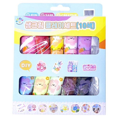 심아트 데코덴 크림 클레이 50g 10색 세트 깍지 포함 데코덴크림 만들기 재료, 1개
