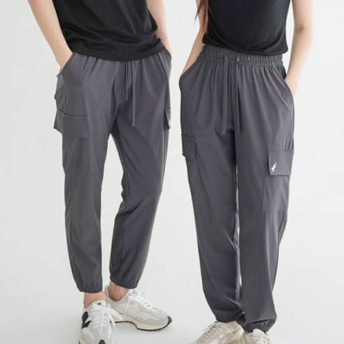 [1+1] [빅히트 패션] 아이스 냉감 카고 조거 팬츠 빅사이즈 S~6XL 밴딩 시원한 쿨 슬랙스