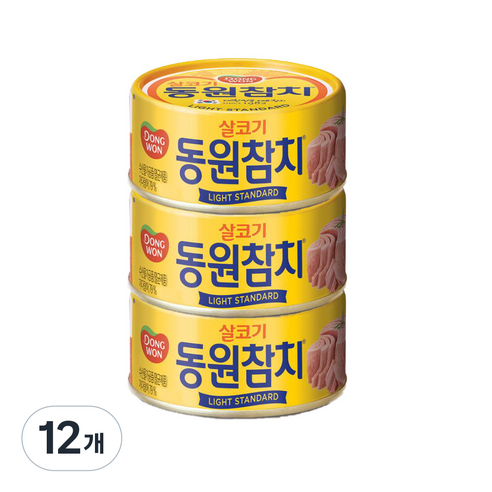 동원 라이트 스탠다드 참치, 100g, 12개