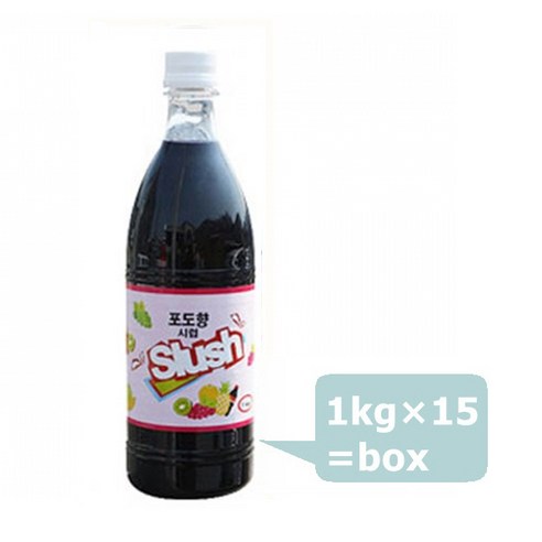 슬러시원액 포도맛 1박스(1kg 15병) 한국이안스 정품, 1kg, 15개