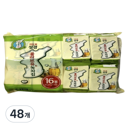 지도표성경올리브유&녹차식탁김, 4g, 48개
