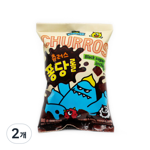 스위트몬스터 츄러스 퐁당롤 흑당과자, 2개, 80g