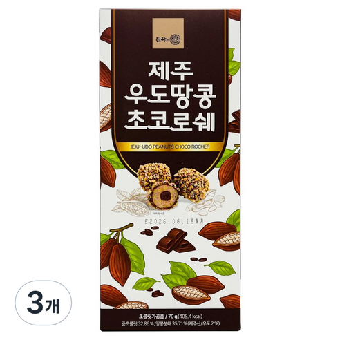 제주 우도땅콩 초코 로쉐 초콜릿 여행 선물 특산품 간식