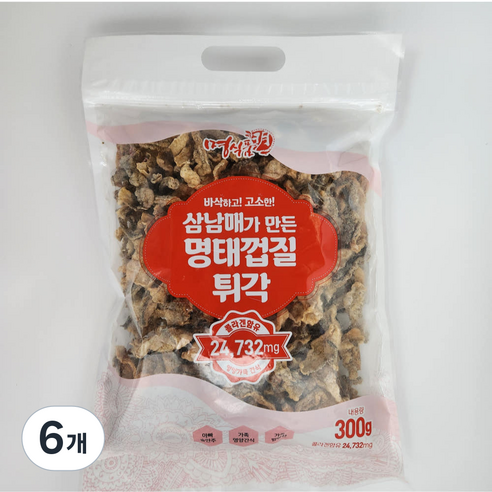 명식품본사 명태껍질튀각 [소포장], 300g, 6개