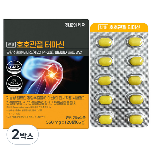 천호엔케어 호호관절 터마신 관절영양제 강황추출물, 2박스, 120정