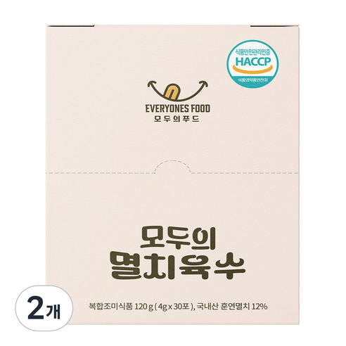 모두의 멸치육수 120g x 3개 90인분 코인 고체 분말 가루 동전 육수, 2개, 120g