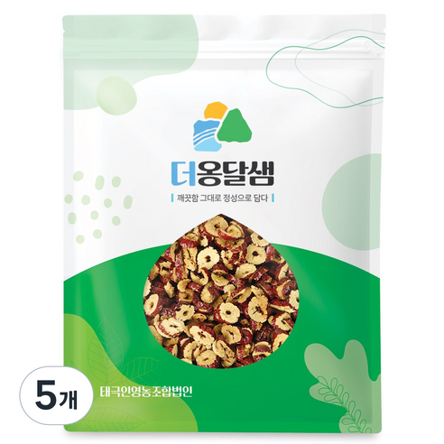 더옹달샘 깨끗하게 말린 대추칩 1kg 대추슬라이스 대추과자, 5개, 1kg