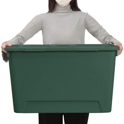 올리빙 도트 리빙박스, 모스그린, 120L, 2개