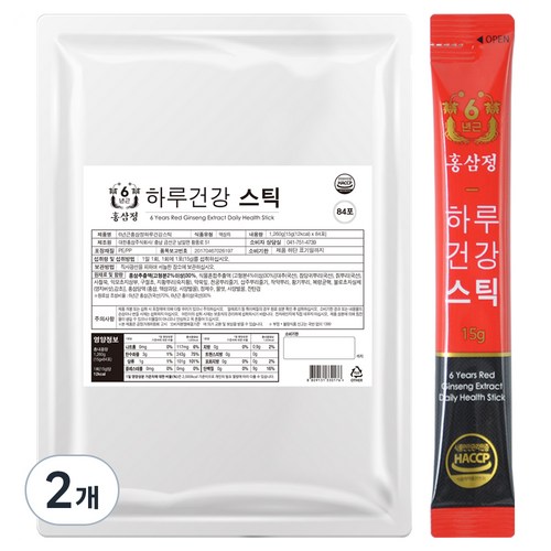 홍삼정 6년근 하루건강스틱, 1.26kg, 2개