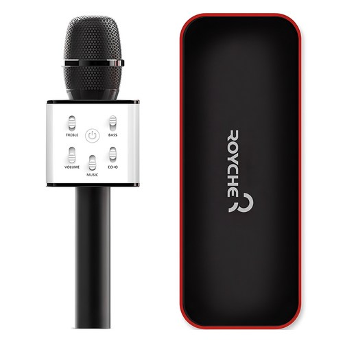 로이체 무선 블루투스 마이크 + 파우치, BTS-30KM, 블랙