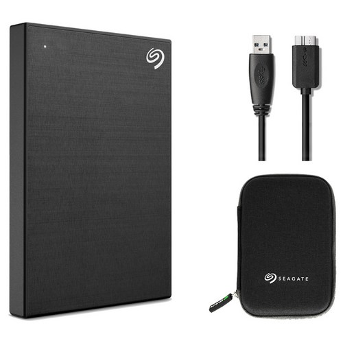 씨게이트 One Touch HDD 외장하드 데이터복구+암호화 기능+파우치+USB케이블 STKY2000400, 2TB, 블랙