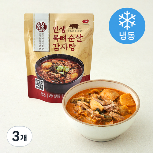 [로켓프레시] TBK 인생 목뼈 순살 감자탕 (냉동), 900g, 3개