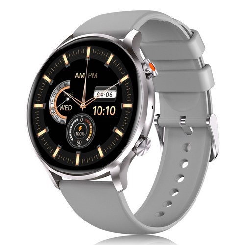 블루투스 스마트워치 Y5 1.43인치 전화통화, 실버, 39mm, GPS + 블루투스