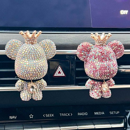 샤이닝베어 차량용 방향제 차방향제 고급 명품 자동차 디퓨져 동물 곰돌이 곰인형 새차 선물 소비르, 블랙체리, 기본, 핑크, 1개