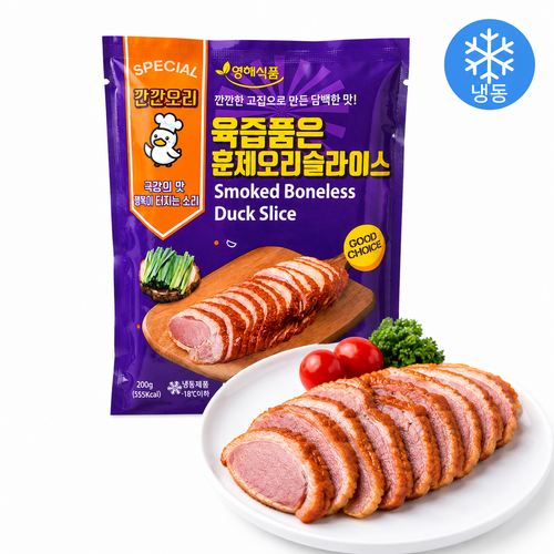 훈제오리 슬라이스, 200g, 10개