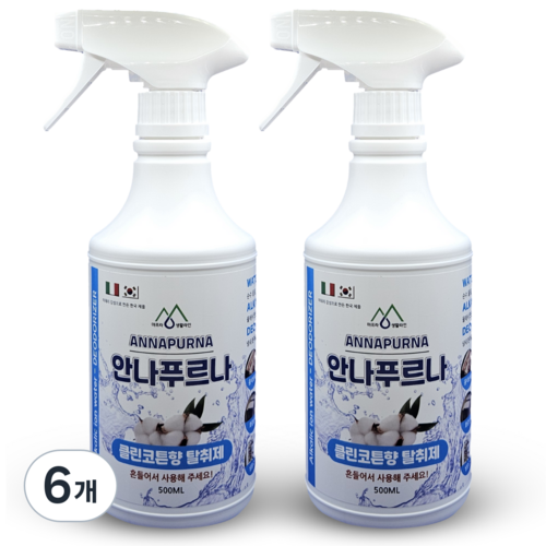 안나푸르나 코튼향 탈취제 강력 냄새제거제, 6개, 500ml