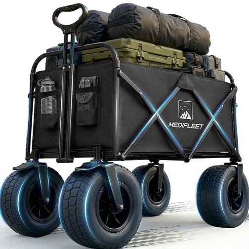 메디플릿 캠핑 아웃도어 대형 광폭 바퀴 폴딩 카트 웨건