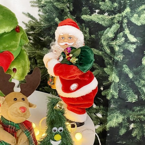 파티앤온 크리스마스 줄타는 산타 인형 움직이는 장식 소품