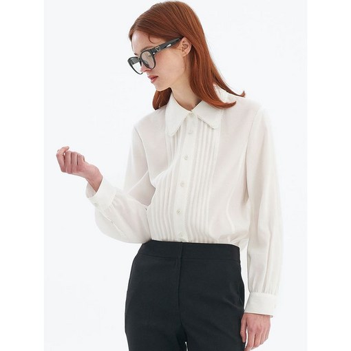 올리브데올리브 피코드 자수 핀턱 블라우스 OW4SB2250