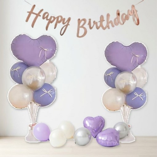 모엔느 2세트 감성 발레풍선 리본 풍선 스탠드 세트 패키지