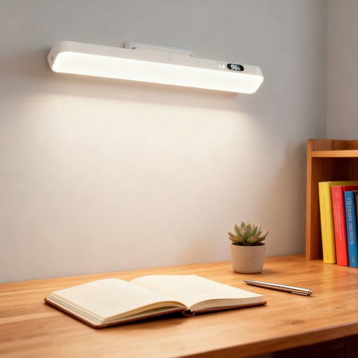 VANKIN 디지털 전력표시 무선 리모컨 탁상 스탠드 조명 간편부착 무타공 마그네틱 LED등 화장대 조명, 화이트