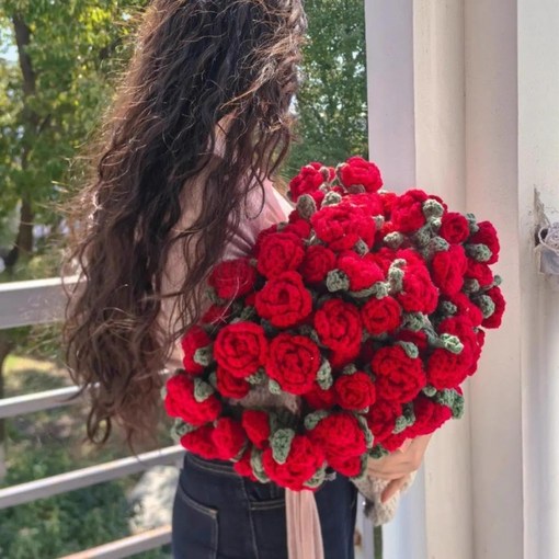 PLVEOPO 꽃다발 담요 핸드메이드 담요 부드럽고 가벼운 스웨터 담요 110cm