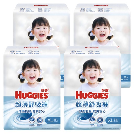 HUGGIES 好奇 超薄舒吸褲 褲型尿布 褲型紙尿褲 12~16kg 39577, XL, 152片