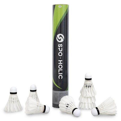 스포홀릭 배드민턴 셔틀콕 공 깃털 12P