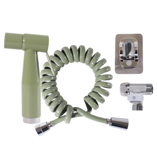 아쿠아듀오 욕실 스프레이건 변기샤워기 세트, 1개, 올리브