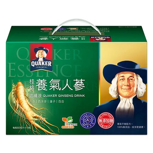 QUAKER 桂格 無糖養氣人蔘滋補液禮盒, 60ml, 1盒