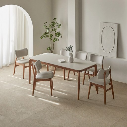 파로마 리샤르A 통세라믹 원목식탁 + 의자세트 6인 방문설치