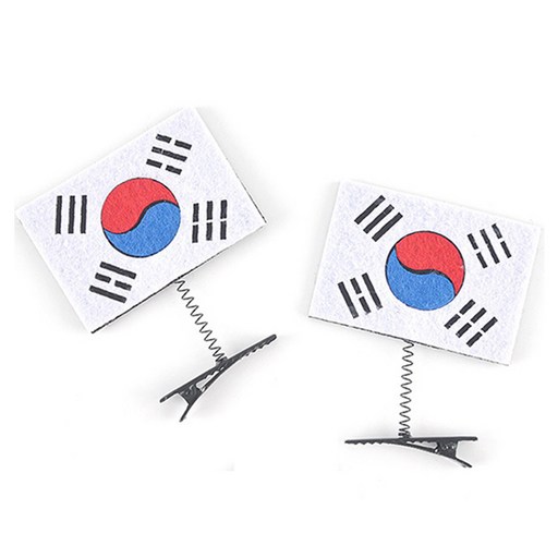파티쇼 태극기 머리핀 2p