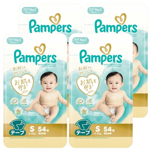 Pampers 幫寶適 日本境內版 黏貼型尿布 4~8kg, S, 216片