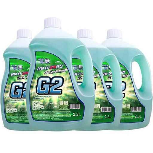 G2 액체 세탁세제 그린 일반 드럼겸용 본품 2.5L 4개