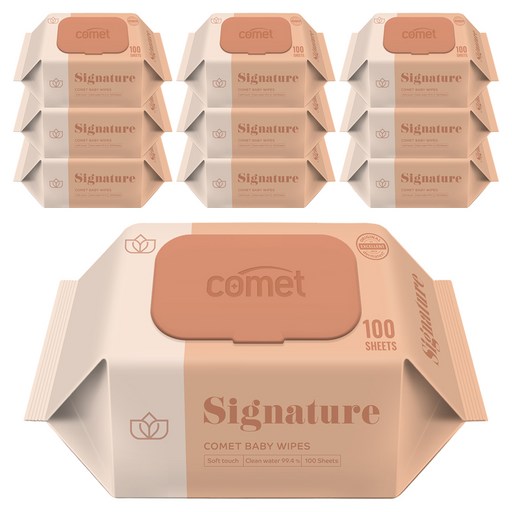 코멧 시그니처 아기물티슈 엠보싱 캡형 저자극 더마테스트 인증