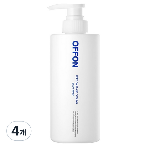 오프온 킵 캄 앤드 쿨링 바디워시 아쿠아플로럴향, 500g, 4개