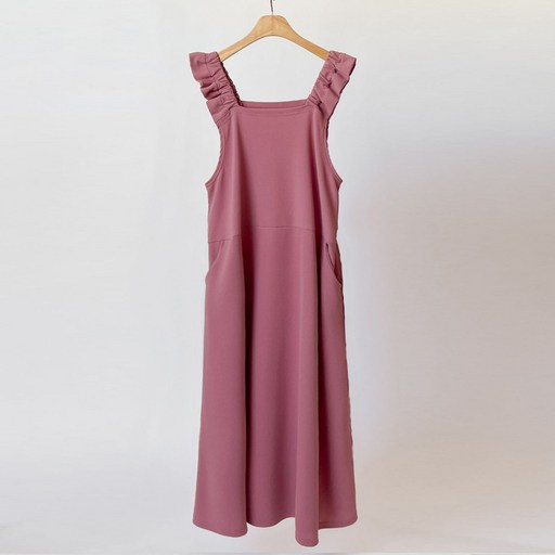 민트위니 여성용 롱 원피스 멜빵 빅사이즈 오버핏 데일리