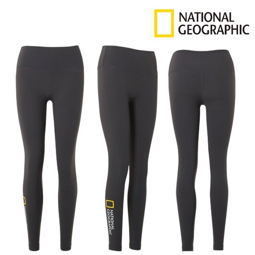 내셔널정품 내셔널지오그래픽 에센셜 라이프  빅 로고 레깅스 D GREY 정가 69000원 요가 골프 트레이닝 워터레깅스