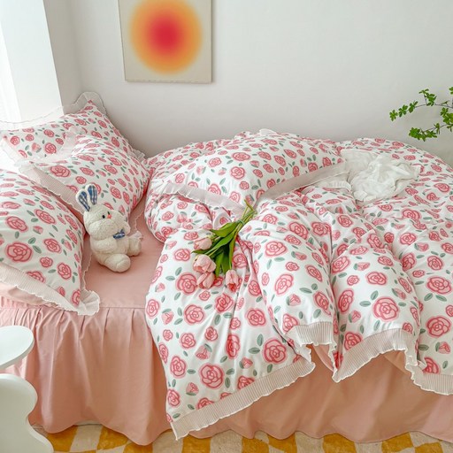어스 원더 랜드 부러진 꽃 침대 시트 세트 --침대 시트+이불 커버+베개 커버