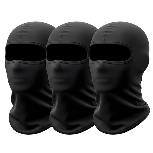 3set 여름 자외선차단 입체 쿨 바라클라바 자전거 오토바이 발라클라바, 블랙, 3개